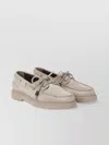 Brunello Cucinelli Loafers In Leather With Eyelet And Lace Detail