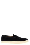Brunello Cucinelli Suede Moccasin-style Sneakers With Diamond Cut Mask