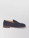 Brunello Cucinelli Mens Navy Flex Penny Suede Loafers In Blue