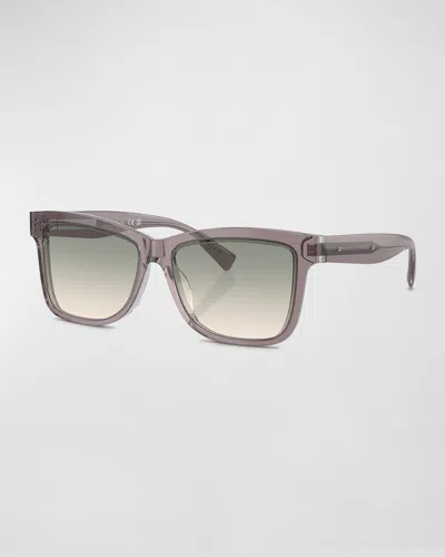 Brunello Cucinelli Logo Acetate Butterfly Sunglasses In Dark Green