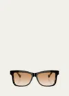 Brunello Cucinelli Logo Acetate Butterfly Sunglasses In Light Brown