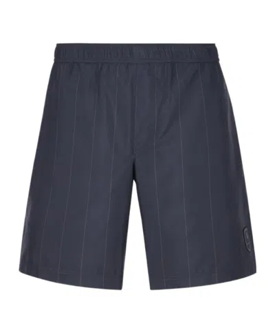 Brunello Cucinelli Logo-appliqué Striped Shorts In Black