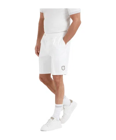 Brunello Cucinelli Logo-appliqué Tailored Shorts In White