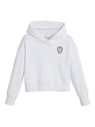 BRUNELLO CUCINELLI LOGO-APPLIQUÉ HOODIE