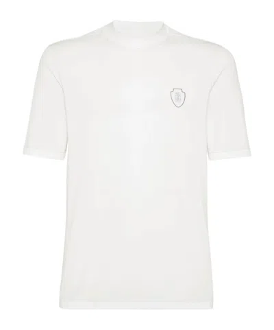 Brunello Cucinelli Logo-appliqué T-shirt In White