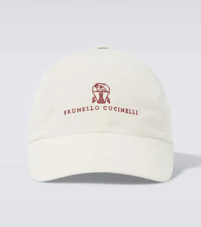 Brunello Cucinelli Embroidered Logo Baseball Cap In White