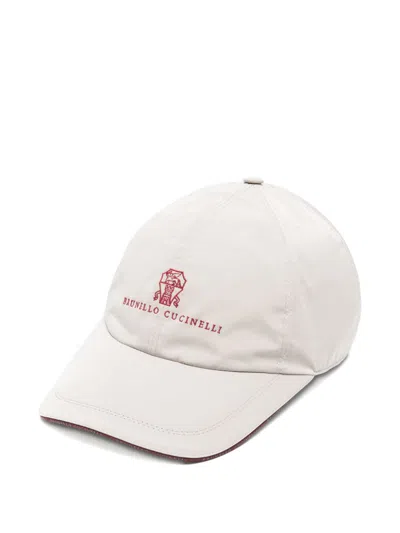 Brunello Cucinelli Logo Baseball Cap In White