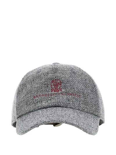 Brunello Cucinelli Logo Baseball Cap In Metallic