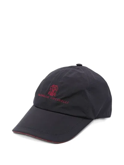 Brunello Cucinelli Logo Baseball Cap In Blue