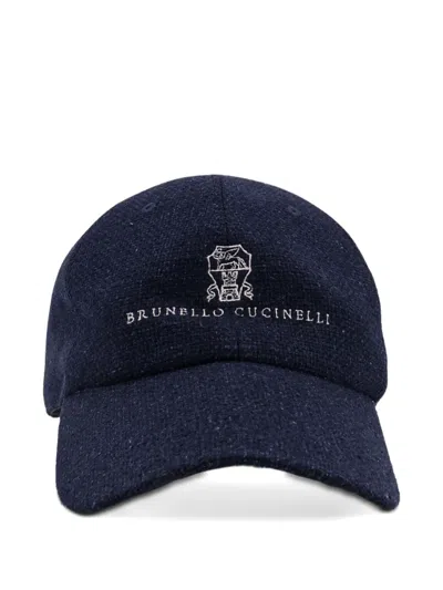 Brunello Cucinelli Logo Baseball Cap In Blue