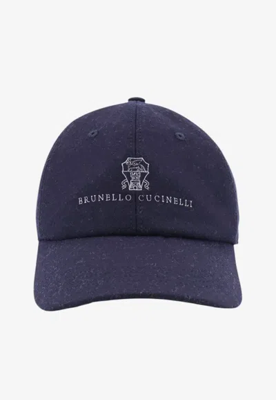 Brunello Cucinelli Logo Baseball Cap In Blue