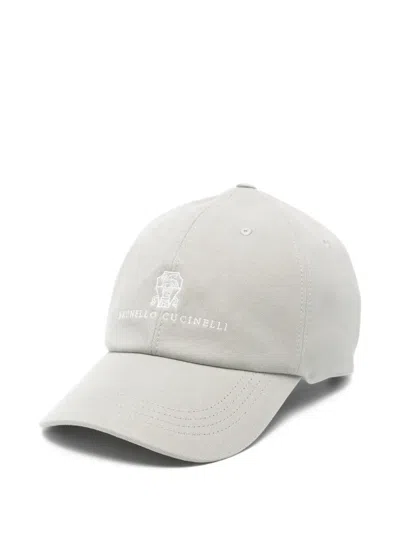 Brunello Cucinelli Logo Baseball Cap In Gray