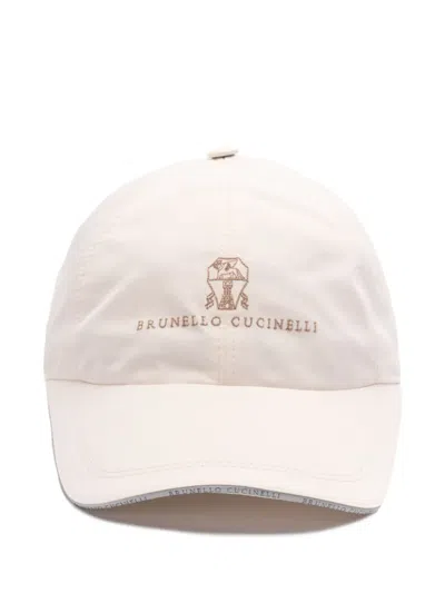Brunello Cucinelli Logo Baseball Cap With Curved Brim In Multicolor