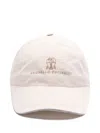 Brunello Cucinelli Logo Baseball Cap With Curved Brim In White