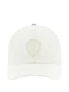 Brunello Cucinelli White Heraldic Coat Of Arms Baseball Cap In White