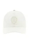 Brunello Cucinelli White Heraldic Coat Of Arms Baseball Cap In White