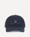 Brunello Cucinelli Grey-blue Wool Baseball Cap Men In Blue