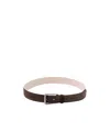 Brunello Cucinelli Leather Belt With Adjustable Length And Metal Buckle In Brown