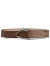 Brunello Cucinelli Women's Calfskin Suede Belt In Brown