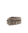 Brunello Cucinelli Inverted Leather Belt With Machined Buckle And Toecap In Gray