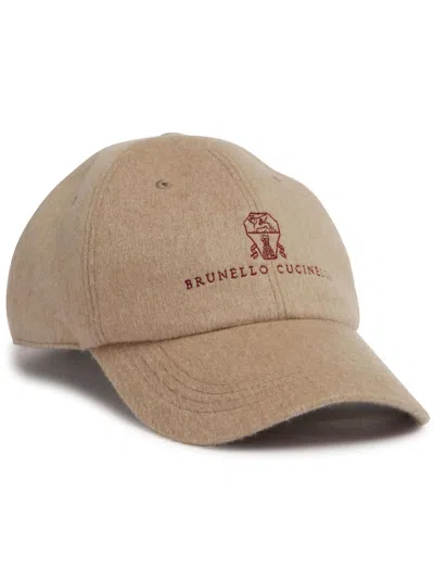 Brunello Cucinelli Logo Cap In Neutrals
