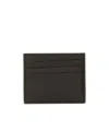 Brunello Cucinelli Compact Textured Cardholder Contrast Stitching In Black