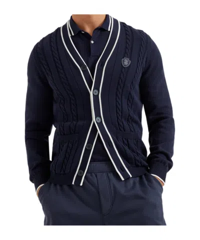 BRUNELLO CUCINELLI BRUNELLO CUCINELLI LOGO PATCH CABLE KNIT CARDIGAN