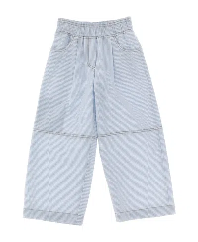 Brunello Cucinelli Logo Casual Pants In Blue