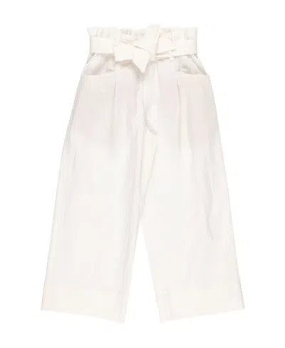 Brunello Cucinelli Kids' Logo Casual Pants In White