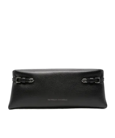 Brunello Cucinelli Logo Clutch In Black
