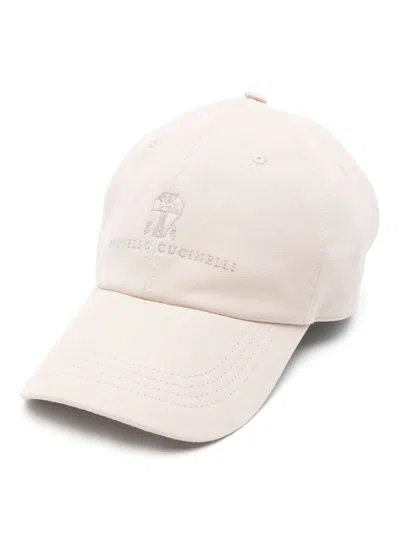 Brunello Cucinelli Logo Cotton Baseball Cap In Pink