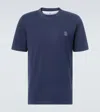 Brunello Cucinelli Crew Neck Short Sleeves T-shirt In Blue