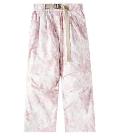 Brunello Cucinelli Kids' Logo Cotton Pants In Rosa