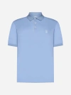 Brunello Cucinelli Cotton Piquet Polo With Logo In Light Blue
