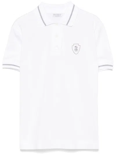 Brunello Cucinelli Women's Logo Cotton Polo Shirt In White