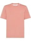 Brunello Cucinelli Light Red Cotton T-shirt With Embroidered Logo