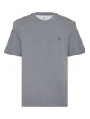Brunello Cucinelli Logo Cotton T-shirt In Gray