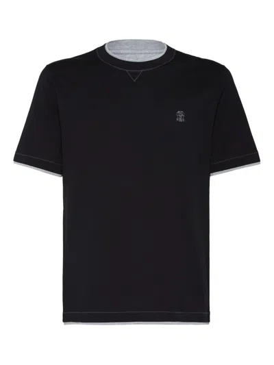 Brunello Cucinelli Logo Cotton T Shirt