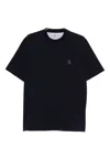 Brunello Cucinelli Cotton Jersey Crew Neck T-shirt With Logo Clothing In Black