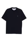 Brunello Cucinelli Cotton Jersey Crew Neck T-shirt With Logo Clothing In Black