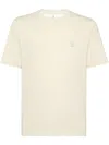 Brunello Cucinelli Logo Printed Crewneck T-shirt In Beige