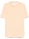 Brunello Cucinelli Crew-neck Cotton Jersey T-shirt With Printed Logo In Orange