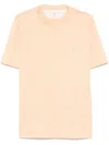 Brunello Cucinelli Crew-neck Cotton Jersey T-shirt With Printed Logo In Orange