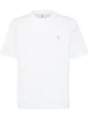 Brunello Cucinelli Cotton Jersey Crew Neck T-shirt With Logo In White