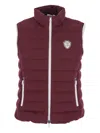 Brunello Cucinelli Logo Quilted High Collar Sleeveless Jacket In Red