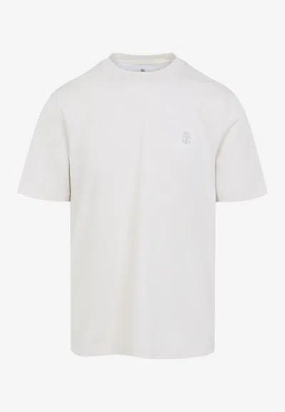 BRUNELLO CUCINELLI LOGO CREWNECK T-SHIRT