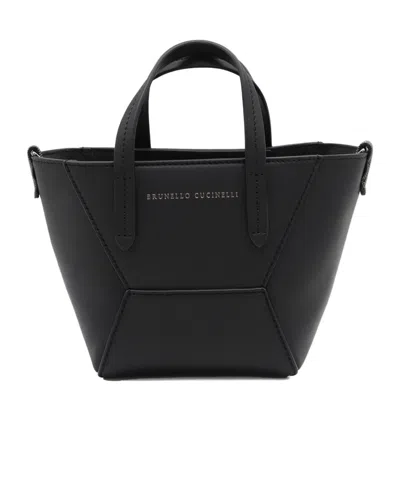 Brunello Cucinelli Logo Cross-body Bag In Black