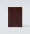 Brunello Cucinelli Logo Debossed Leather Bifold Wallet In Burgundy