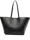 Brunello Cucinelli Logo-debossed Leather Tote Bag In Black