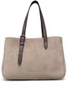 Brunello Cucinelli Logo-debossed Suede Tote Bag In Braun